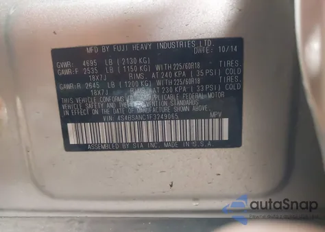 2015 Subaru Outback 2.5I Limited из США, поврежденный, VIN 4S4BSANC1F3249065